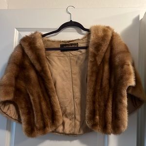 Real Mink Fur Shawl
